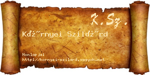 Környei Szilárd névjegykártya