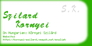 szilard kornyei business card