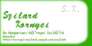 szilard kornyei business card